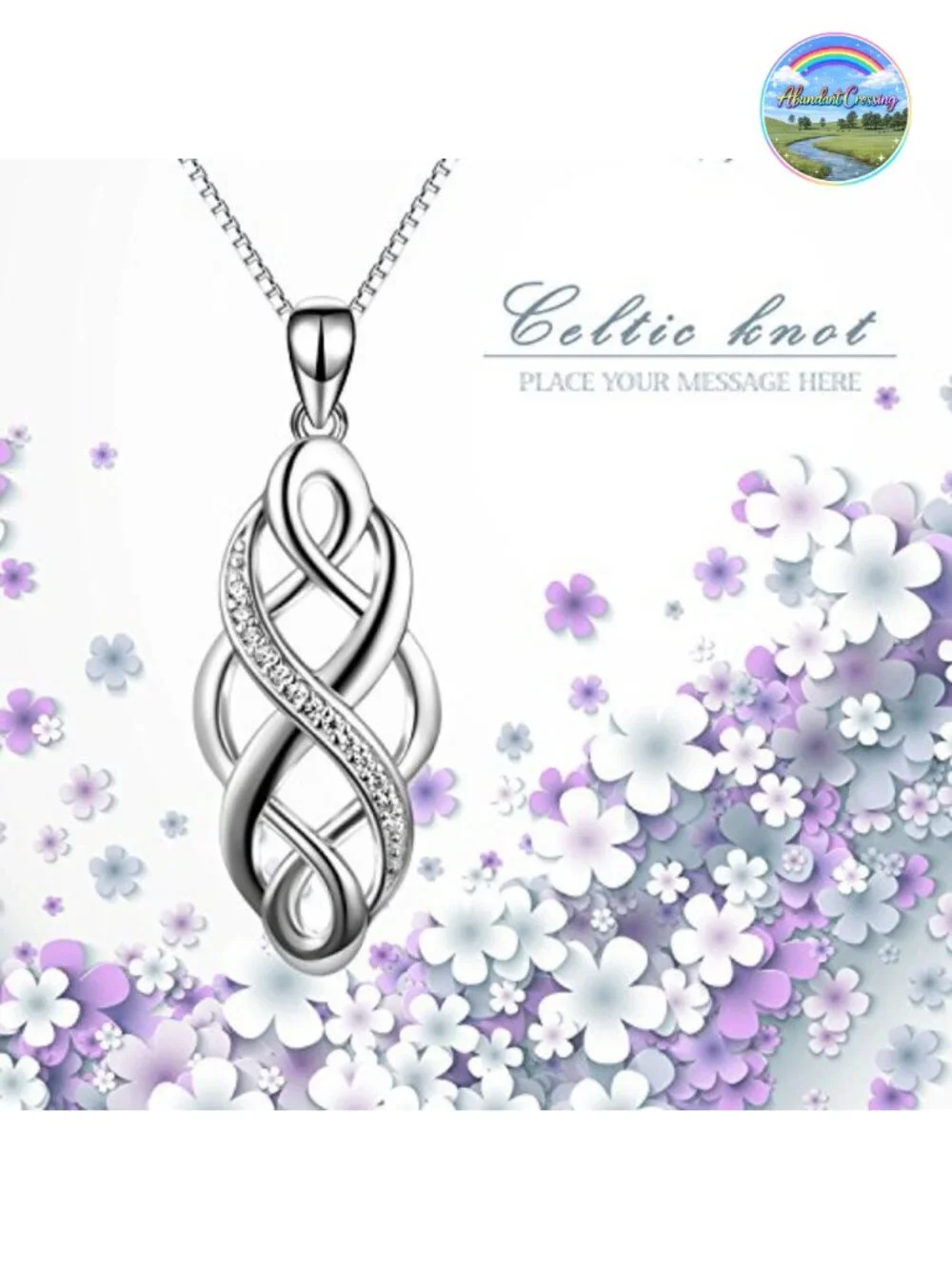 925 Sterling Silver Celtic Knot Pendant Necklace 18